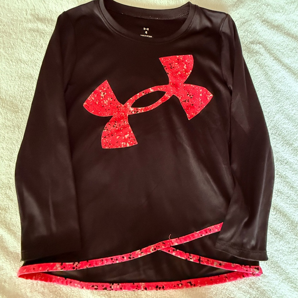 Girl’s Under Armour Black Shirt with Pink Accents